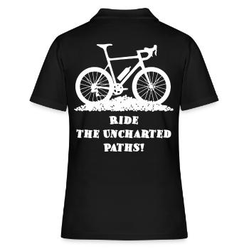 Chemins inconnus – Gravel Bike - Polo Femme - noir - Dos - Ailine (174cm)