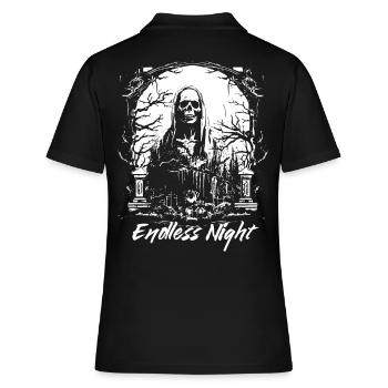 Endlose Nacht Sensenmann - Frauen Polo Shirt - Schwarz - Hinten - Ailine (174cm)