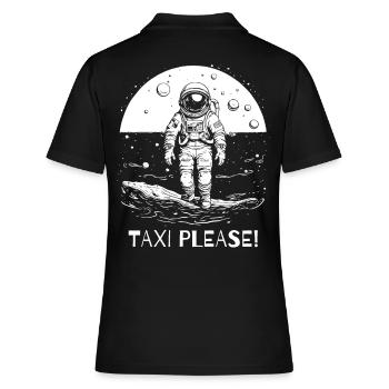 Taxi s’il vous plaît, astronaute - Polo Femme - noir - Dos - Ailine (174cm)