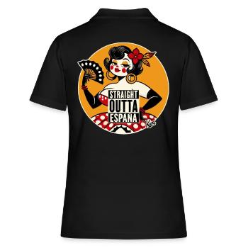 Flamenco Dancer Bombshell Woman: Directly from Spain - Women's Polo Shirt - black - Back - Ailine (174cm)