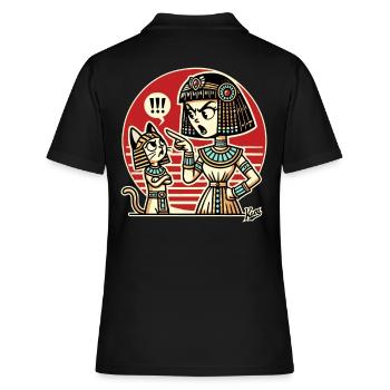 La reine égyptienne réprimande le chat - Polo Femme - noir - Dos - Ailine (174cm)