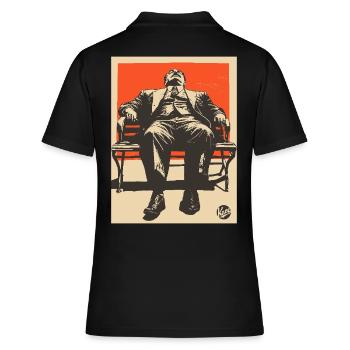 Propaganda Boreout-Mann auf Bank - Frauen Polo Shirt - Schwarz - Hinten - Ailine (174cm)