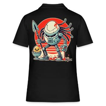 Créature extraterrestre : Défenseur de l’œuf du petit-déjeuner - Polo Femme - noir - Dos - Ailine (174cm)