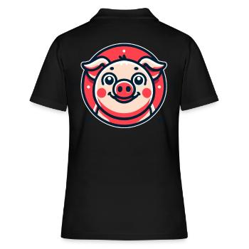 Drôle de petit cochon - Polo Femme - noir - Dos - Ailine (174cm)