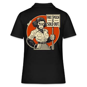 Gorille avec un bouclier : la liberté d’expression vendue - Polo Femme - noir - Dos - Ailine (174cm)