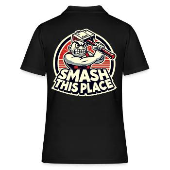 Smash This Place – Angry Hammerman - Polo Femme - noir - Dos - Ailine (174cm)