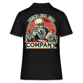 Büro-Leben für die Firma, Arbeiten bis zum Tod - Frauen Polo Shirt - Schwarz - Hinten - Ailine (174cm)
