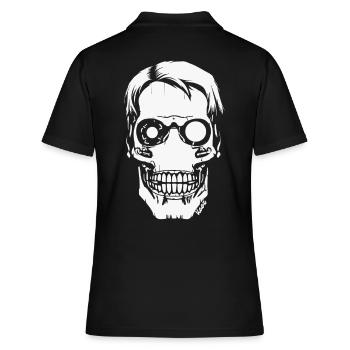 Cyber Skull – Futuristic Skull - Women's Polo Shirt - black - Back - Ailine (174cm)