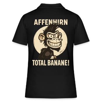 Monkey Brain - Singe de dessin animé de banane totale - Polo Femme - noir - Dos - Ailine (174cm)