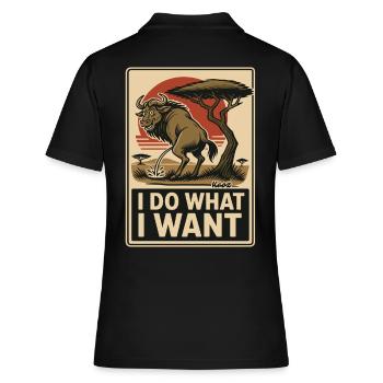 Wildebeest does what it wants – mark territory - Women's Polo Shirt - black - Back - Ailine (174cm)