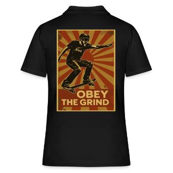 Affiche de skateur rétro – Obey the Grind - Polo Femme - noir - Dos - Ailine (174cm)