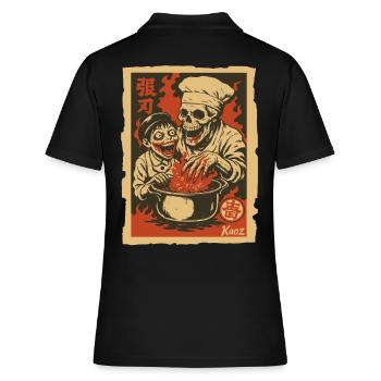 Chef squelette avec assistant et marmite - Polo Femme - noir - Dos - Ailine (174cm)