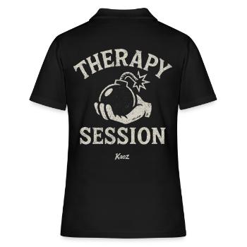 Hand holding therapy session bombshell - Women's Polo Shirt - black - Back - Ailine (174cm)