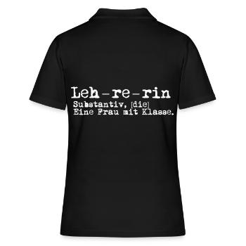 Lehrerin mit Klasse - Frauen Polo Shirt - Schwarz - Hinten - Ailine (174cm)