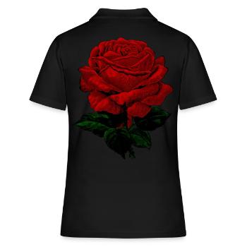 Rose vintage rouge - Polo Femme - noir - Dos - Ailine (174cm)
