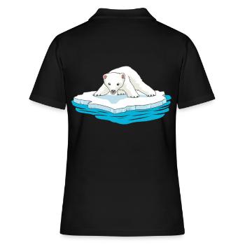 Eisbär Eisscholle Arktis Nordpol Kälte Gletscher - Frauen Polo Shirt - Schwarz - Hinten - Ailine (174cm)