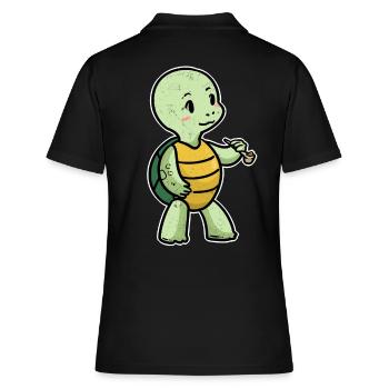Petite tortue à pipe animaux fantaisie - Polo Femme - noir - Dos - Ailine (174cm)