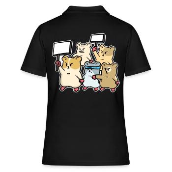 Hamster Protest Aufstand Demonstration Demo - Frauen Polo Shirt - Schwarz - Hinten - Ailine (174cm)