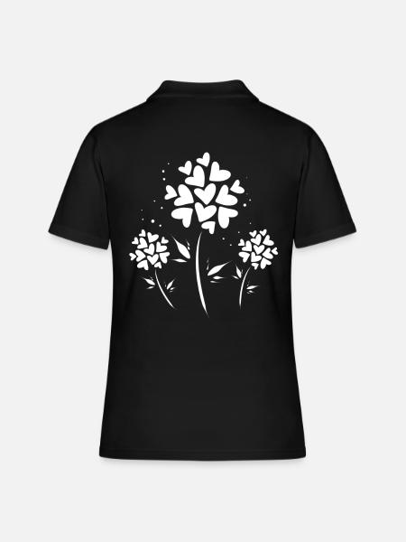 Fleur blanche - Polo Femme - noir