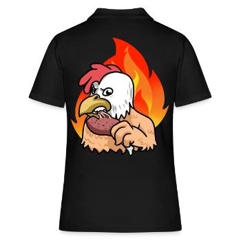 Poulets Grill Fast Food - Polo Femme - noir - Dos - Ailine (174cm)