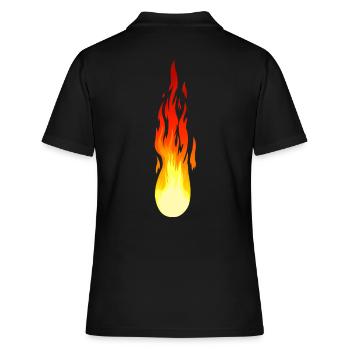 Komet Flamme Feuer Inferno Flamme feurig - Frauen Polo Shirt - Schwarz - Hinten - Ailine (174cm)