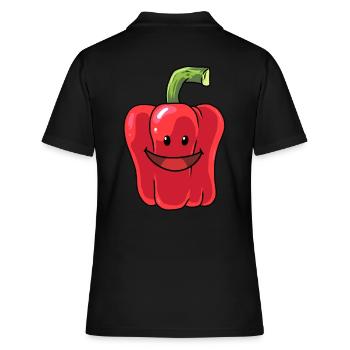 Poivrons poivrons légumes végétal alimentaire - Polo Femme - noir - Dos - Ailine (174cm)