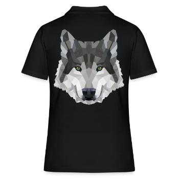 POLYGON WOLF WÖLFE HUSKY RUDEL HUND Rudel - Frauen Polo Shirt - Schwarz - Hinten - Ailine (174cm)