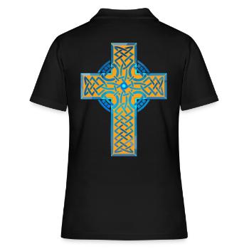 Croix Eglise Dieu chrétien spirituel - Polo Femme - noir - Dos - Ailine (174cm)
