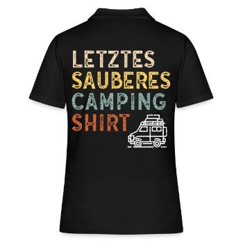 Dernière chemise de camping propre pour les campeurs - Polo Femme - noir - Dos - Ailine (174cm)
