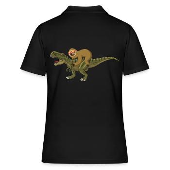 Sloth monte sur T Rex - Polo Femme - noir - Dos - Ailine (174cm)