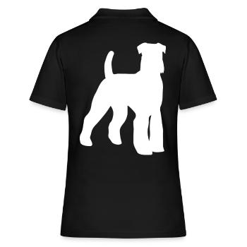 Airedale Terrier Hund silhouette Hunde - Frauen Polo Shirt - Schwarz - Hinten - Ailine (174cm)