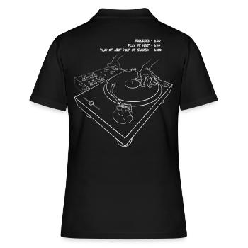 DJ Mixer Scratchen Plattenspieler - Frauen Polo Shirt - Schwarz - Hinten - Ailine (174cm)