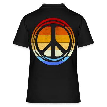Peace Retro Vintage Mouvement Love Peace 60s 68 - Polo Femme - noir - Dos - Ailine (174cm)