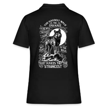 Einsamer Wolf - Frauen Polo Shirt - Schwarz - Hinten - Ailine (174cm)