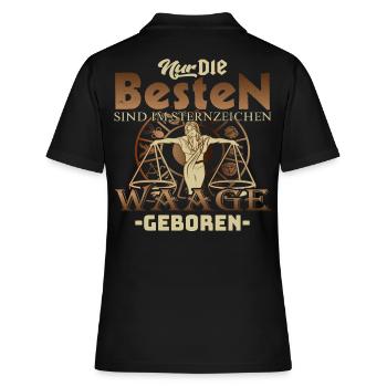 Waage Sternzeichen nur die Besten Geboren - Frauen Polo Shirt - Schwarz - Hinten - Ailine (174cm)