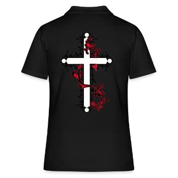 Crosses Church God Messiah Heavenly Christ - Women's Polo Shirt - black - Back - Ailine (174cm)