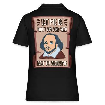 William Shakespeare - Frauen Polo Shirt - Schwarz - Hinten - Ailine (174cm)