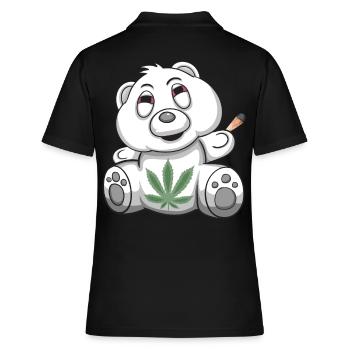 Teddy Bär Kiffer Bärchen Kiffen Gras Weed - Frauen Polo Shirt - Schwarz - Hinten - Ailine (174cm)