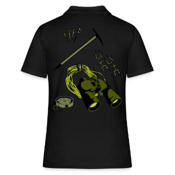 Bergsteiger Bergsport Felsklettern - Frauen Polo Shirt - Schwarz - Hinten - Ailine (174cm)