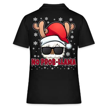 No Prob Llama Reindeer Christmas Trendy - Women's Polo Shirt - black - Back - Ailine (174cm)