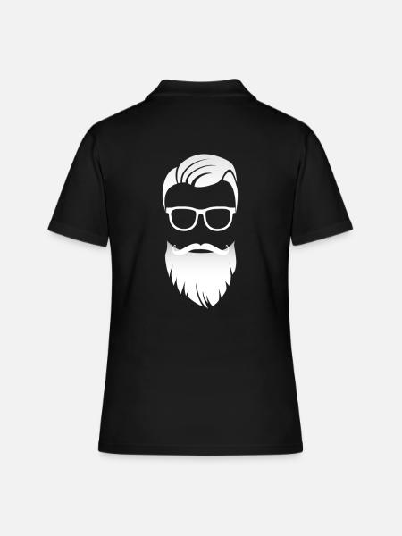 tendance lunettes hipster barbe - Polo Femme - noir