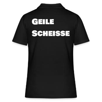 Geile Scheisse - Frauen Polo Shirt - Schwarz - Hinten - Ailine (174cm)