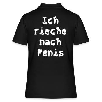 ich rieche nach Penis - Frauen Polo Shirt - Schwarz - Hinten - Ailine (174cm)