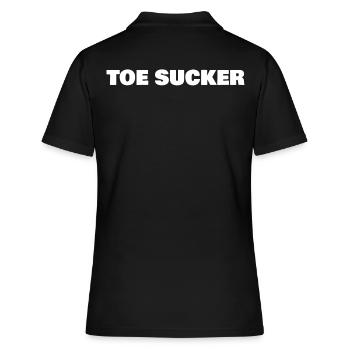 toe sucker - Frauen Polo Shirt - Schwarz - Hinten - Ailine (174cm)