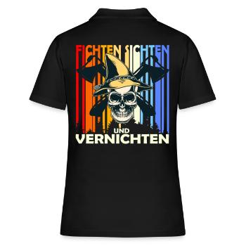 Fichten Sichten Und Vernichten Förster Holzfäller - Frauen Polo Shirt - Schwarz - Hinten - Ailine (174cm)