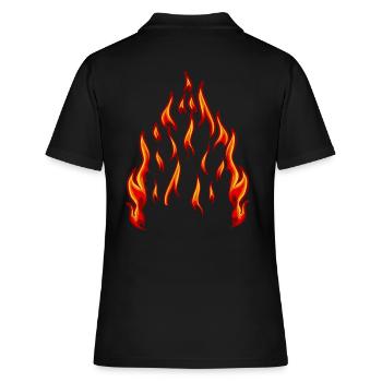 Marque Fire Flame Inferno Flame Fiery Heat - Polo Femme - noir - Dos - Ailine (174cm)