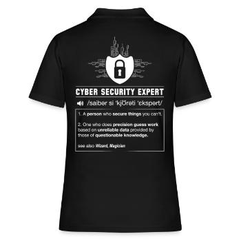 Cyber Security Definition Programmierer IT Nerd - Frauen Polo Shirt - Schwarz - Hinten - Ailine (174cm)