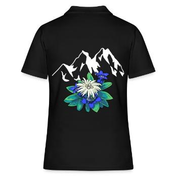 Montagnes Montagnes Tyrol Edelweiss Gentiane Nature Randonnée - Polo Femme - noir - Dos - Ailine (174cm)