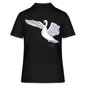 Schwan Schwäne Wasservögel Wildtiere Vogel - Frauen Polo Shirt - Schwarz - Hinten - Ailine (174cm)