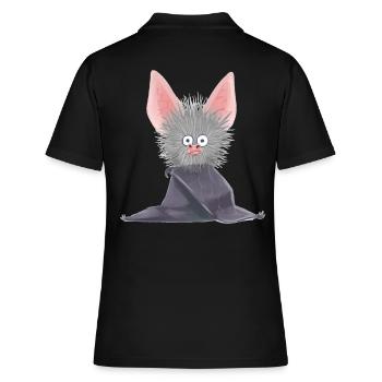 Fledermaus Nachtschwärmer Blutsauger Wildtier Baby - Frauen Polo Shirt - Schwarz - Hinten - Ailine (174cm)